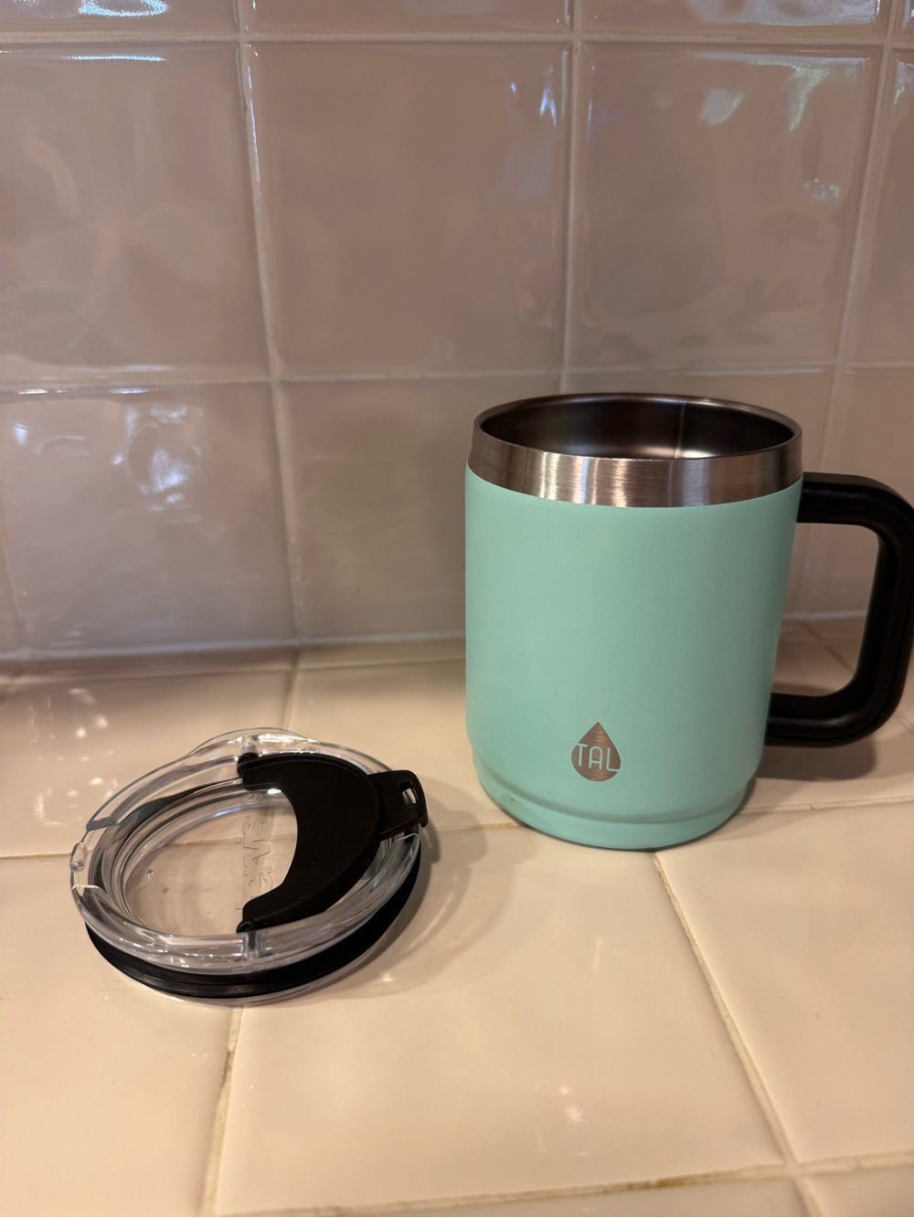 Mint Stainless Steel Travel Mug with Handle